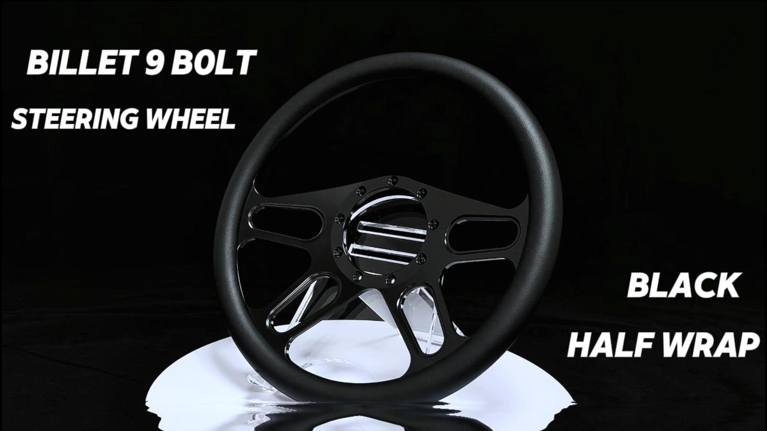 Amazon.com: Flashpower 14'' Billet Half Wrap 9 Bolts Steering